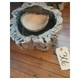 Round wood planter