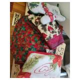 Christmas placemats, oven mits, linens