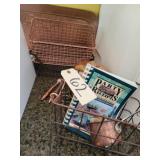 Copper baskets, tray, etc.