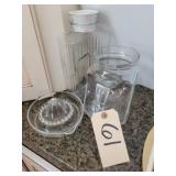 Refrigeration water pitcher, vintage juicer