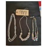 Crystal cut bead necklaces