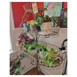 Metal tiered plant stand w/o plants