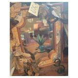 Blue & white broken plate design mirror