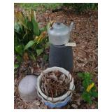 Flower pots, kettle
