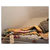 Queen quilted bedding w dust ruffle
