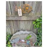 Bird house, fish, seashell mini bench