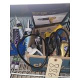 Heat gun, caulking gun, caulk