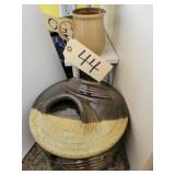 Handmade pottery casserole dish, creamer pitcher