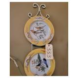 Bird decorative plates with rack