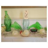 Fish decor, glass dolphins, lighted clam lights