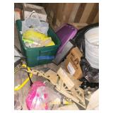 Work light,paint supplies, tarp,bucket