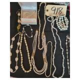 Pearl necklaces, bracelets