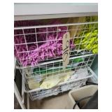 3 basket stand, window fan