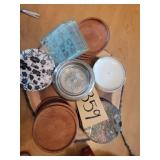 Black & white coasters, wooden coasters, wooden