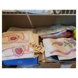 Crochet pillowcases, embroidery linens