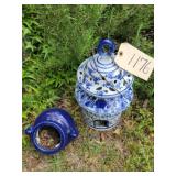 Blue & white bird glass house