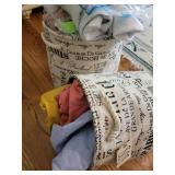 2 cloth totes with fabric