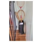 3 TENNIS RACKETS,STAND