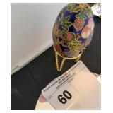 BLUE VINTAGE CLOISONNE EGG