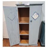 THREE TIERED BLUE ABSTACT CABINET