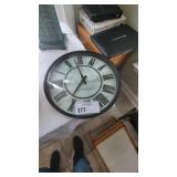 BLACK WALL CLOCK, MIRRORED JEWERLY STD."AS IS"