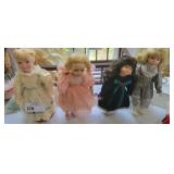 4 UNMARKED DOLLS
