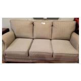 LIGHT GREY UPHOLSTERED 3 SEAT SOFA