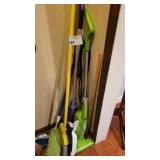 ASSORTMENT OF BROOMS & MOPS