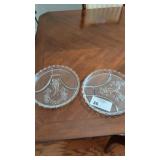 (2) FROSTED CRYSTAL CHIP & DIP TRAYS