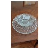 GLASS SERVING BOWL W HANDLES AND PLATTER