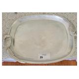 PHEASANT HANDLED BRUSHED NICKEL TRAY