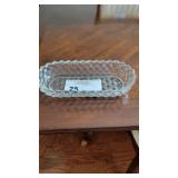 VINTAGE GLASS OVAL RELISH DISH