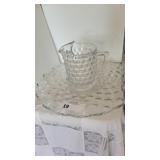 GLASS PITCHER & PLATTER
