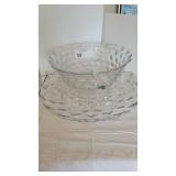 SET OF CUPS WITH GLASS PUNCH BOWL