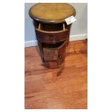 WOODEN FLORAL ACCENT CYLINDER CABINET 18W X 27T