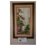 NEEDLEPOINT CROSSTITCH POTTED FLOWERS
