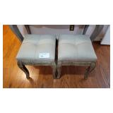 (2) GRAY OTTOMANS