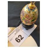 GOLD PLATED MINIATURE VINTAGE CLOISONNE EGG