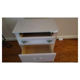 DUSTY PINK NIGHTSTAND W BIRD HANDLES 26W X 16D X 2