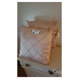 (2) PINK PEARL THROW PILLOWS