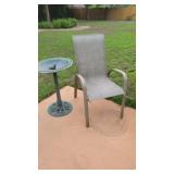 PLASTIC BIRD BATH  W/ CHAIR