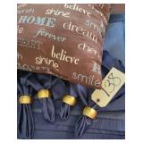 6 NAVY PLACEMATS & NAPKIN RINGS, HOME PILLOW