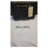 BRAHMIN GLOSSY BLACK SATCHEL LEATHER