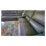 SECTIONAL SOFA W/RECLINING ENDS BLUEISH GRAY