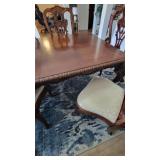MAHOGANY CHIPPENDALE DINING TABLE/BALL & CLAW FEET
