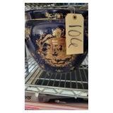 COBALT BLUE ORNATE VASE GRECIAN STYLE