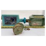 Vintage Americana, wagon wheel, basket and more