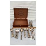 Cigar box full of silverware- stamped