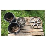 Chains, breaker bar, and pulley wheel