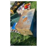 Pallet with trunk of toys, tote, and more